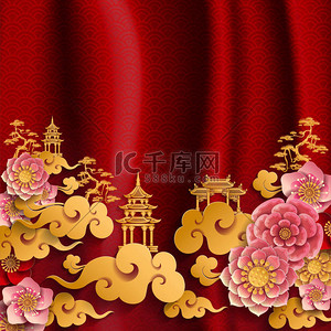 元素背景模板背景图片_中国传统和亚洲元素背景模板的纸张颜色背景.