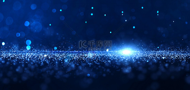 商务科技粒子光效蓝色大气商务科技海报背景