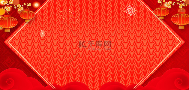 新年春节龙年红色喜庆除夕元宵节海报背景