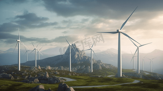 风车风力摄影照片_风力发电风车新能源清洁能源