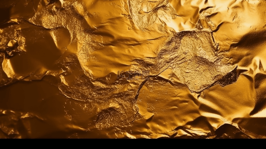 膨胀材质背景图片_黄金金箔金属材质融化背景