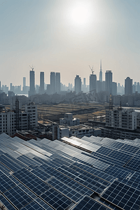 电力城市摄影照片_太阳能光伏板新能源清洁能源发电电力工程41