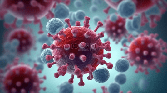防空病毒背景图片_微生物病毒模型背景