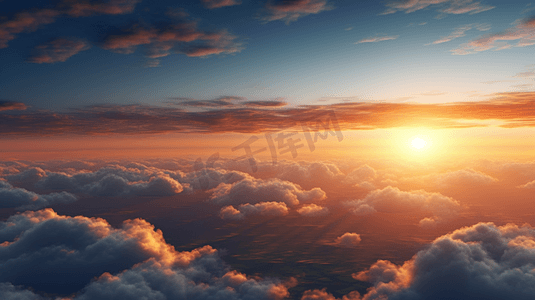 撞色云层摄影照片_天空夕阳云层自然风景