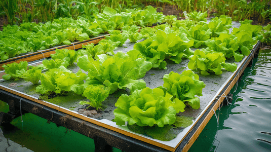 蔬菜摄影照片_有机蔬菜智慧农业无土栽培种植生产4