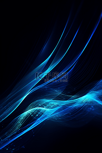 科技蓝色线条曲线背景图片_蓝色线条科技曲线线抽象背景