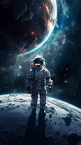 太空星际背景图片_未来科技科幻太空星际宇航员