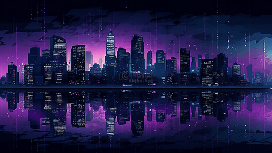 紫色氛围背景图片_紫色氛围感城市科技大数据未来感赛博