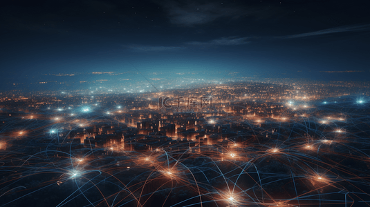 大数据城市科技背景图片_城市建筑科技线条深色背景