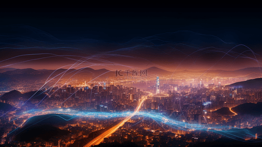 科技光线城市背景图片_创意科技城市光线大气背景