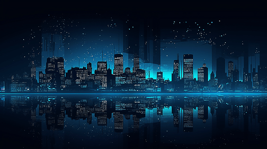 赛博朋克2077背景图片_蓝色数据城市科技大数据未来感赛博