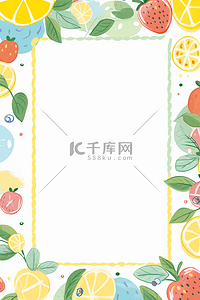 水果美团背景图片_水果边框卡通背景
