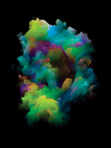 绘制粒子。彩虹岛系列。以艺术、创意和设计为主题，安排充满活力的色调和梯度