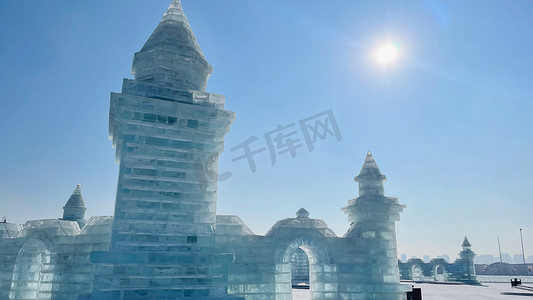 游乐园手绘卡通摄影照片_哈尔滨冰雪大世界