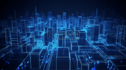 蓝色城市科技背景