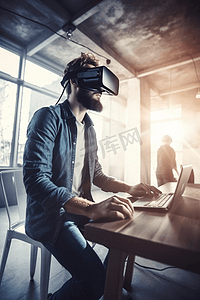 vr虚拟现实摄影照片_智能穿戴VR设备