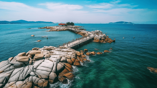 风景高清摄影照片_威海海岸线高清摄影图