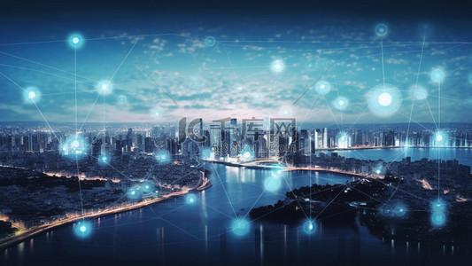 科技城市数据流网络连接背景