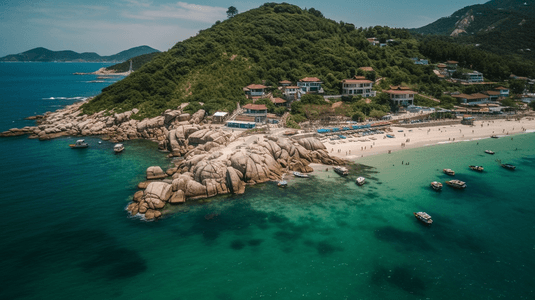 风景高清摄影照片_威海海岸线高清摄影图