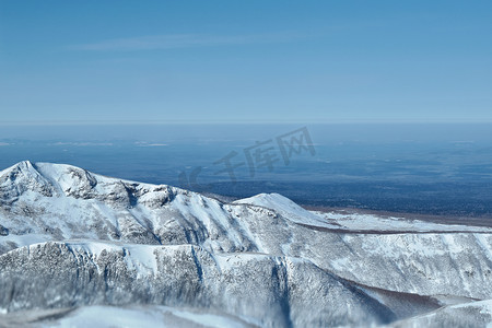 长白山雪山美景天池