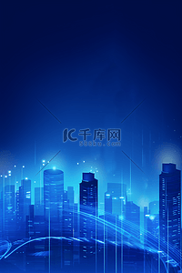 科技线条蓝背景图片_城市科技线条蓝色光效背景