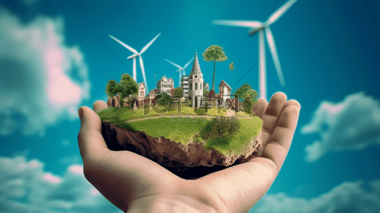 环保宣传册设计背景图片_节能减排风力发电环保宣传背景