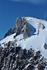 长白山雪山美景天池