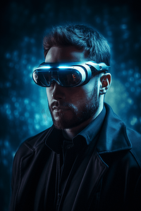 穿戴甲卡纸摄影照片_VR虚拟现实智能穿戴