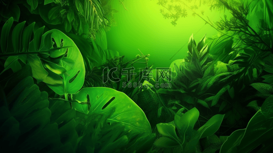梦幻植物背景背景图片_绿色简约唯美梦幻植物背景