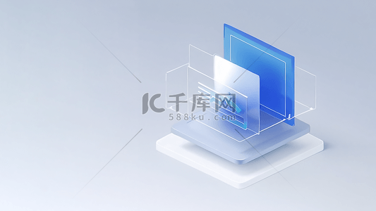 Ui图标背景图片_3D图标商务B端毛玻璃