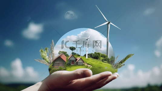 环保宣传册设计背景图片_节能减排风力发电环保宣传背景