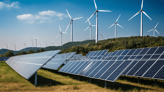 能源发电摄影照片_风力太阳能新能源摄影
