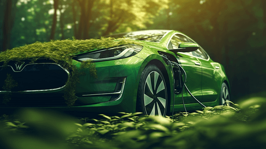 新能源车充电摄影照片_新能源汽车充电桩充电