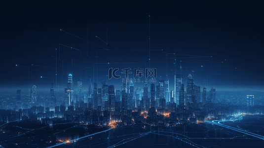 智能科技ai背景图片_深蓝色科技智慧城市背景
