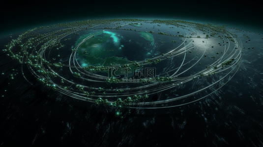 网络星球背景图片_未来科技科幻星球网络链路