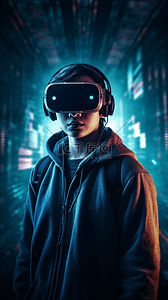 未来科技科幻虚拟现实VR眼镜