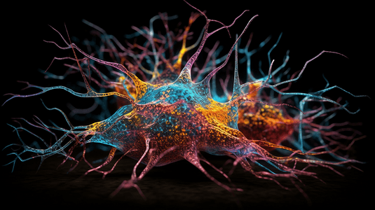 3D彩色神经元神经细胞