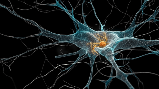 3D人类神经系统中活跃的神经细胞