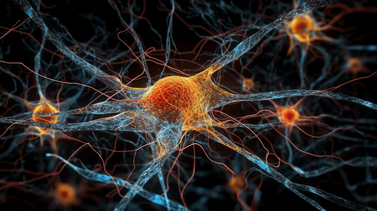 脑神经网络中的神经元活动神经活动突触树突神经递质髓鞘雪旺细胞脑轴突