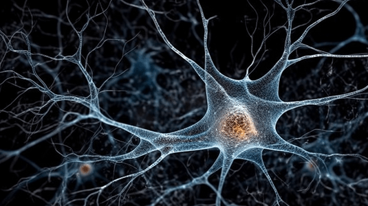 3D大脑中的神经元神经细胞