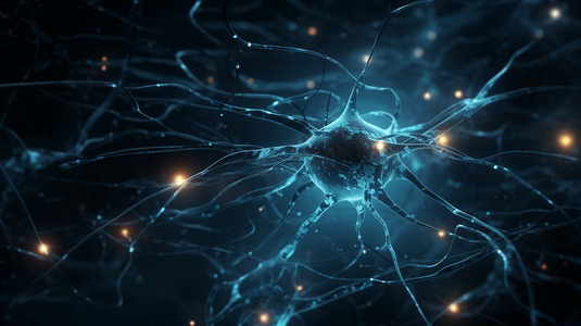 3D神经元细胞发送电子化学信号