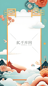 中国风传统边框背景图片_中国风传统祥云烫金边框背景