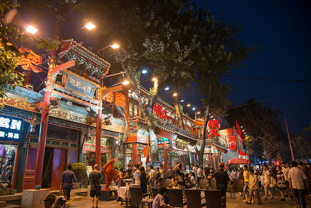 美食摄影照片_北京街市夜景