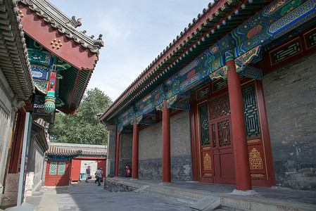 墙壁花纹装饰摄影照片_北京恭王府