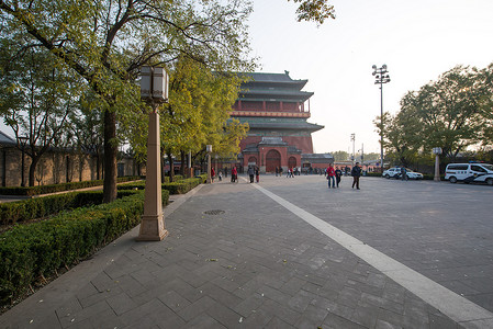 古典中国风卷轴摄影照片_北京钟鼓楼