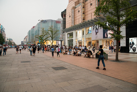 旅行景点海报摄影照片_北京王府井大街