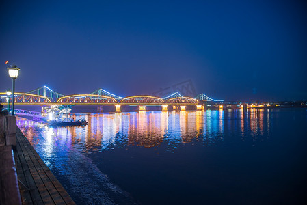 城市海景摄影照片_辽宁省丹东城市夜景