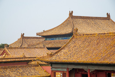 中国金色建筑摄影照片_北京故宫
