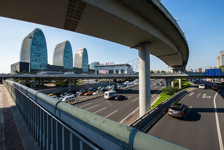 国内景点摄影照片_北京西直门建筑群