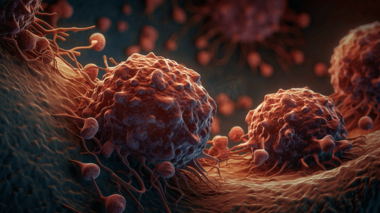 癌细胞恶性肿瘤组织3d 渲染2